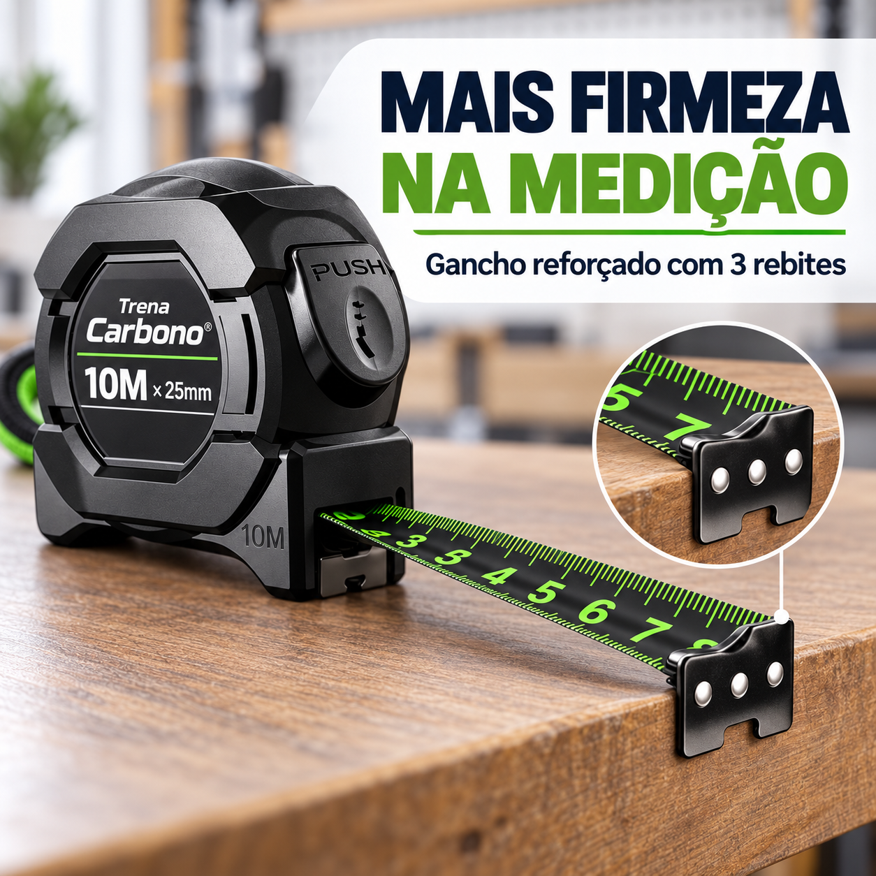 Gancho metálico reforçado com três rebites