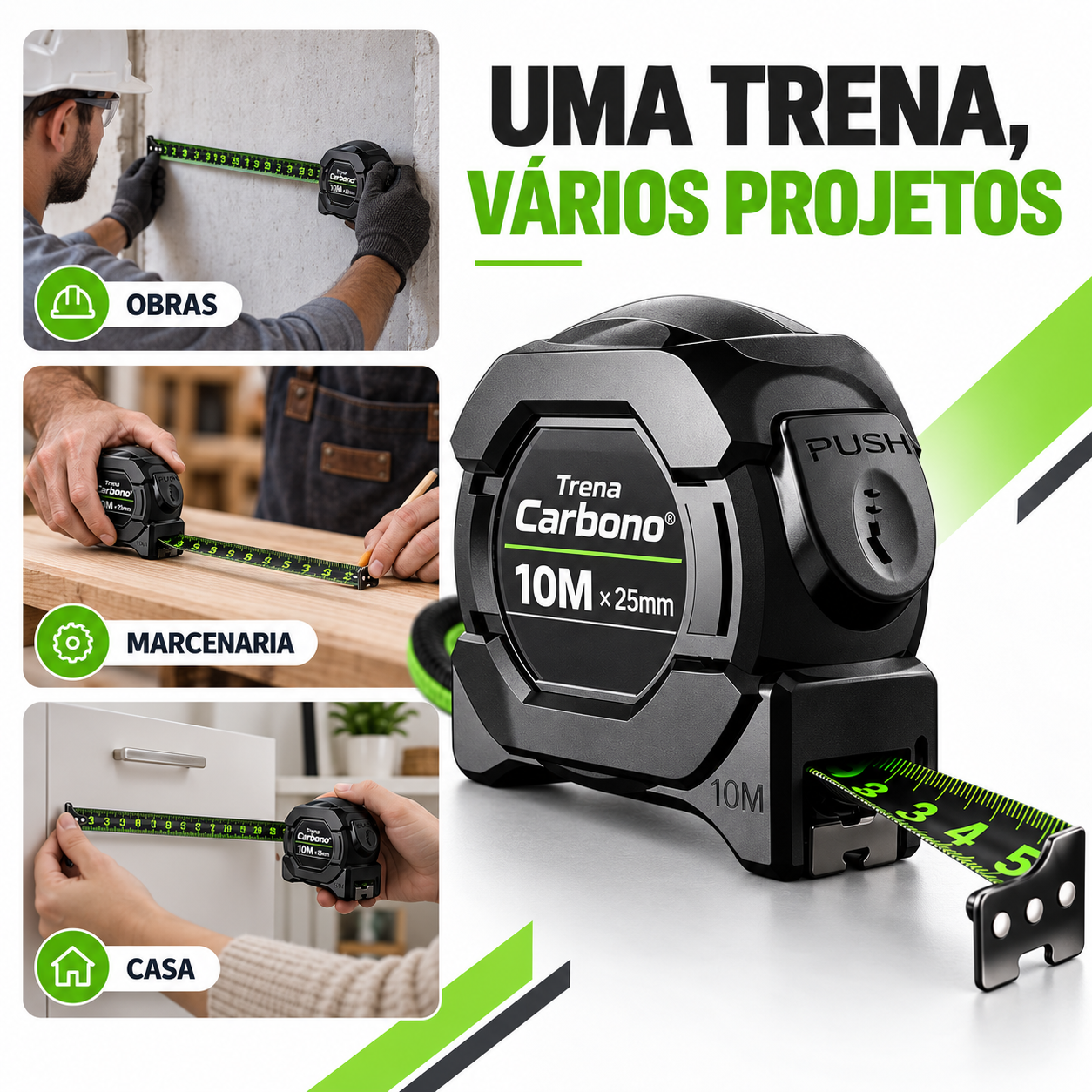 Trena Carbono usada em obras, marcenaria e em casa